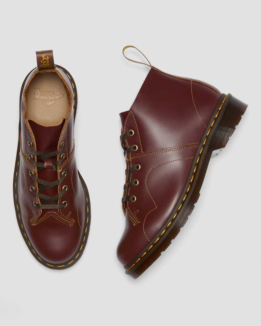 dr martens church vintage monkey stövlar vinröda dam