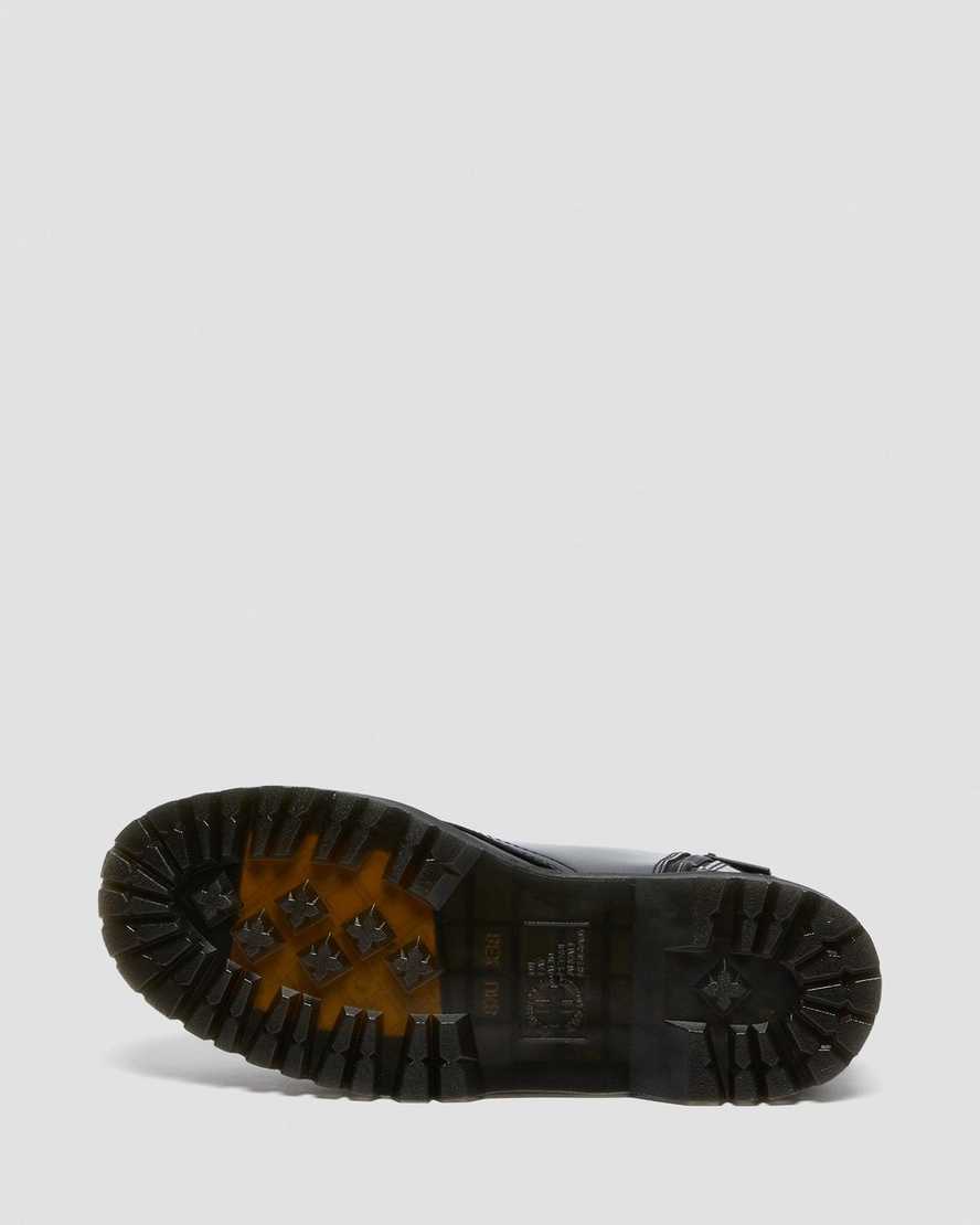 svarta dr martens jadon patent platåstövlar för dam