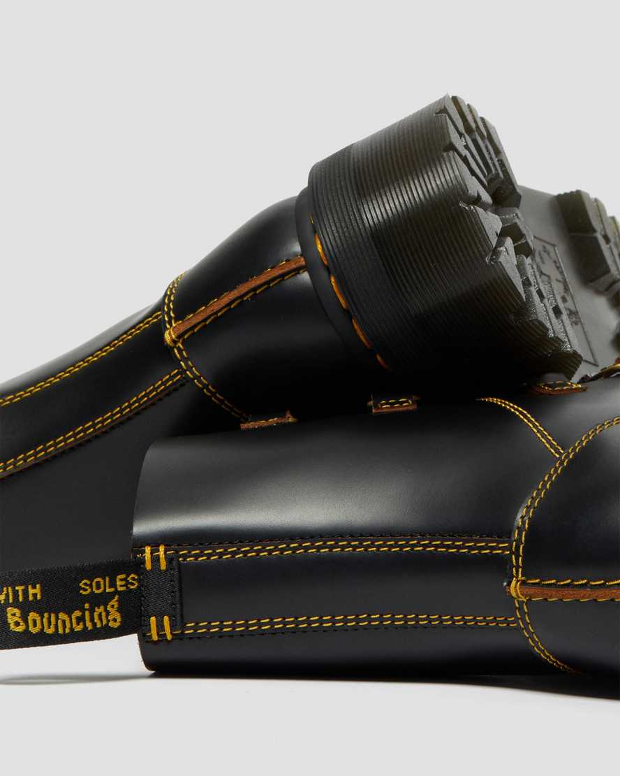 svarta dr martens collier dubbelsnörda platåstövlar för dam