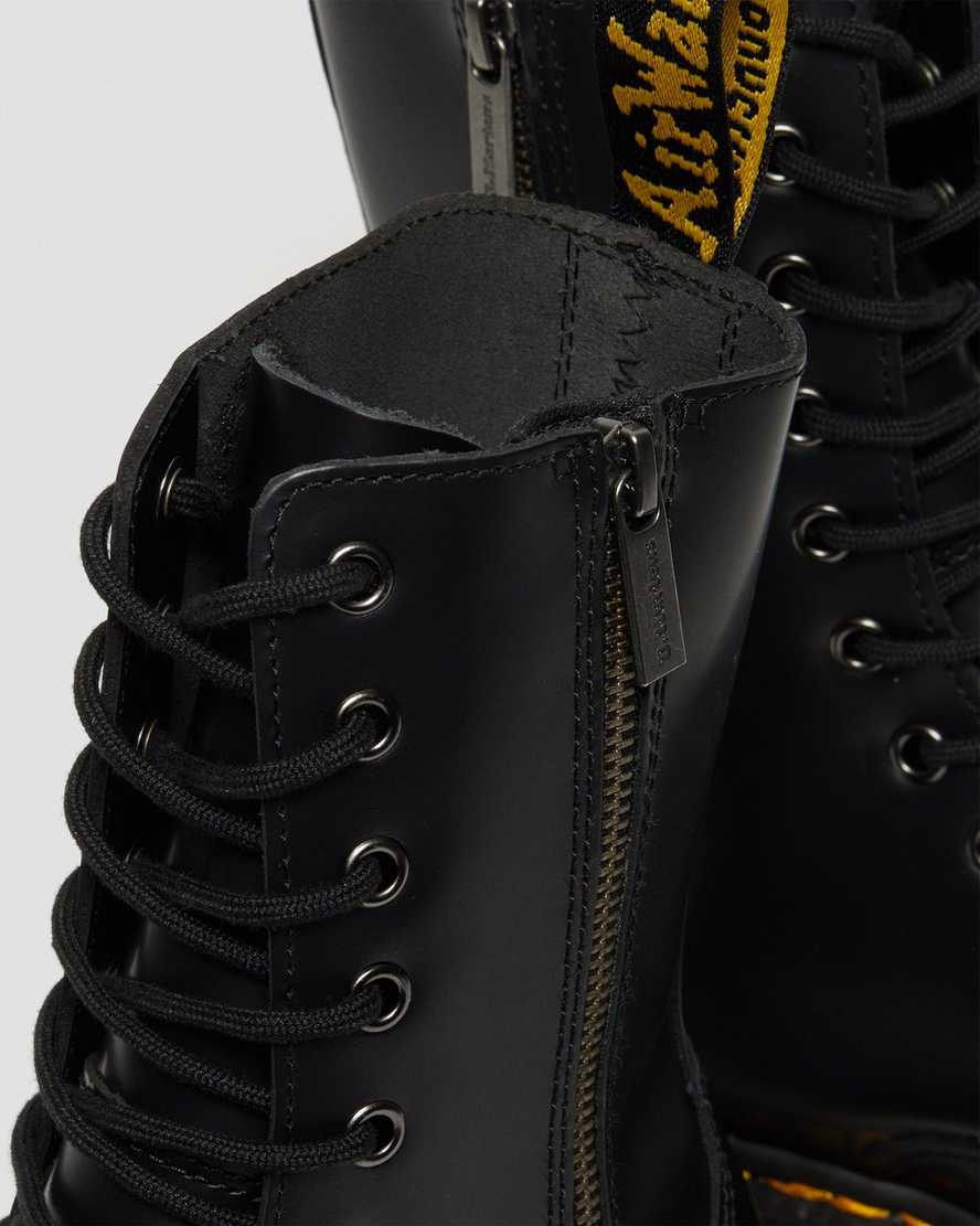 svarta dr martens jadon hi smooth platåstövlar för dam