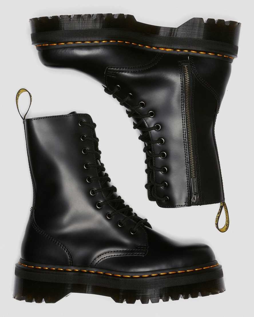 svarta dr martens jadon hi smooth platåstövlar för dam