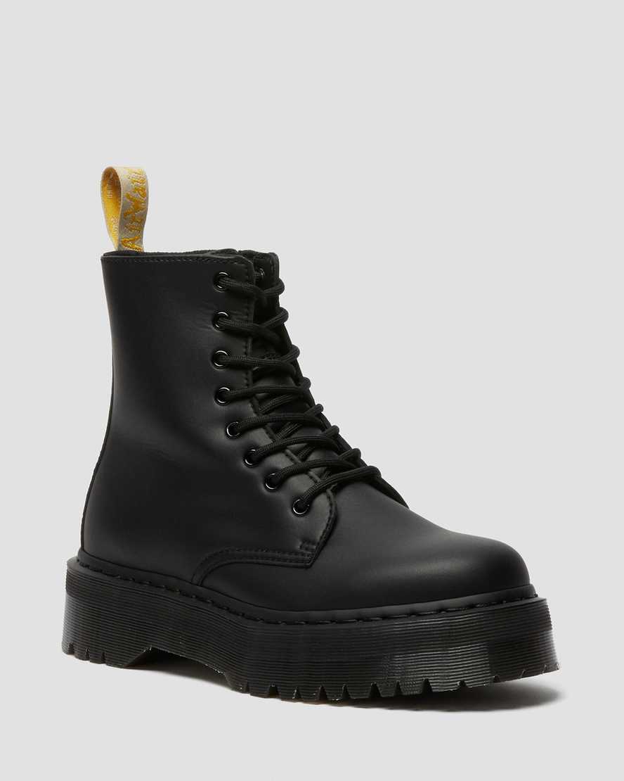 svarta dr martens jadon ii mono platåstövlar för dam