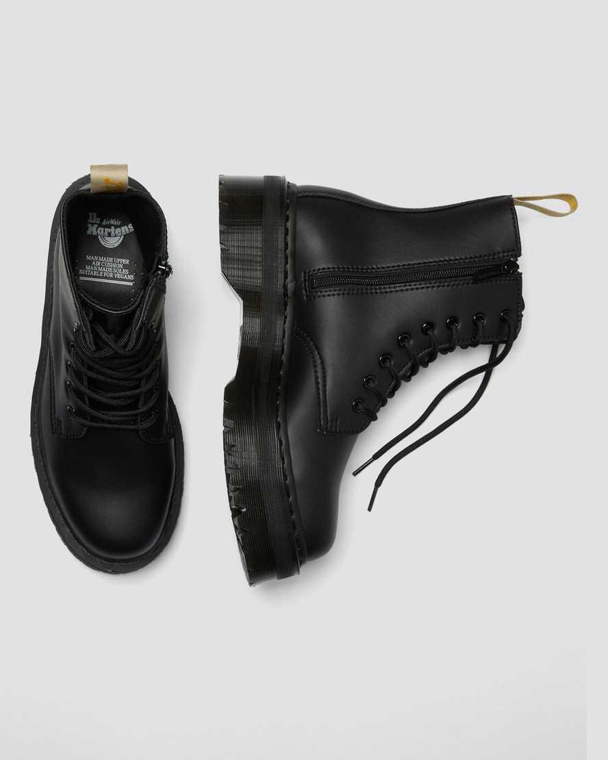 svarta dr martens jadon ii mono platåstövlar för dam