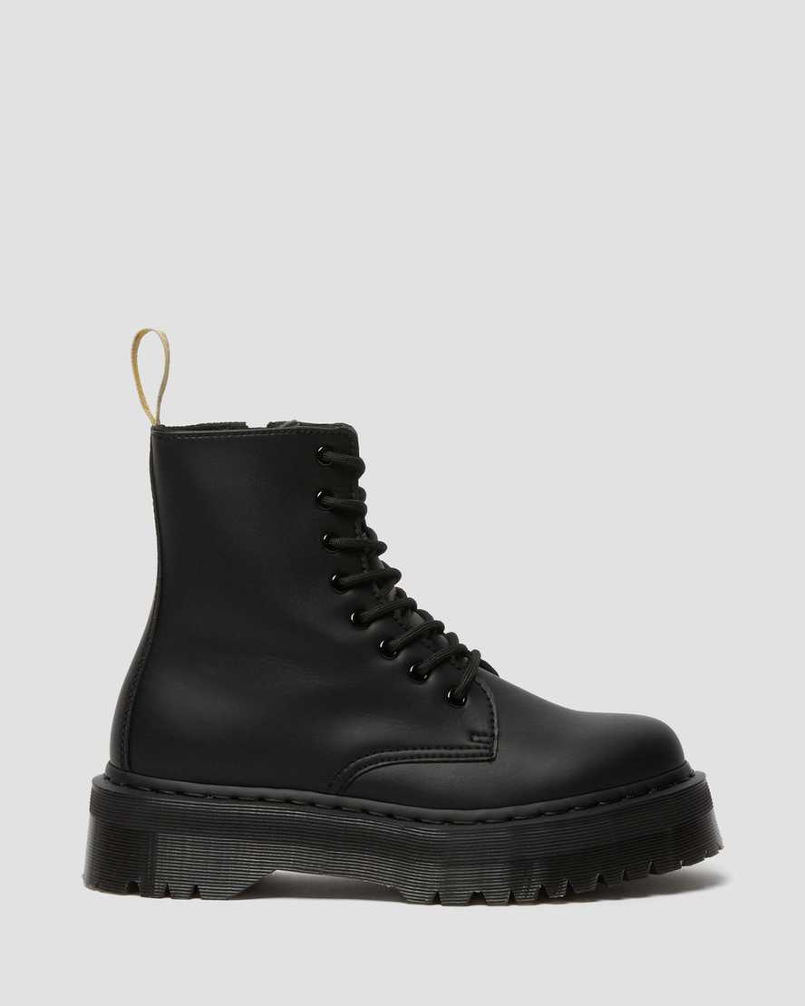 svarta dr martens jadon ii mono platåstövlar för dam