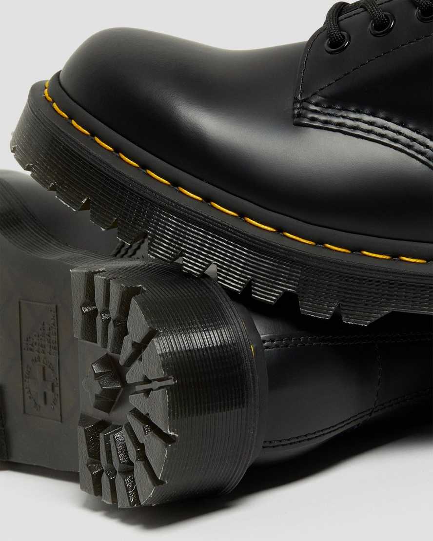 svarta dr martens 1460 bex smooth platåstövlar för dam
