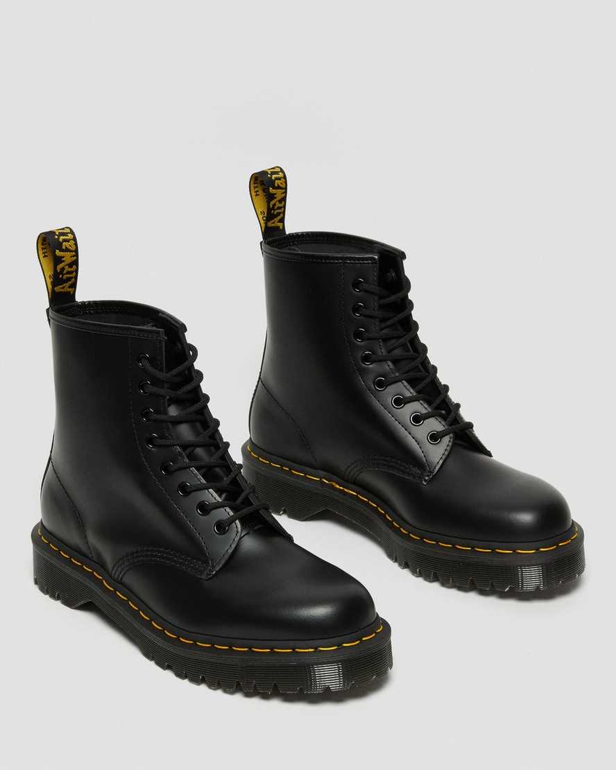 svarta dr martens 1460 bex smooth platåstövlar för dam