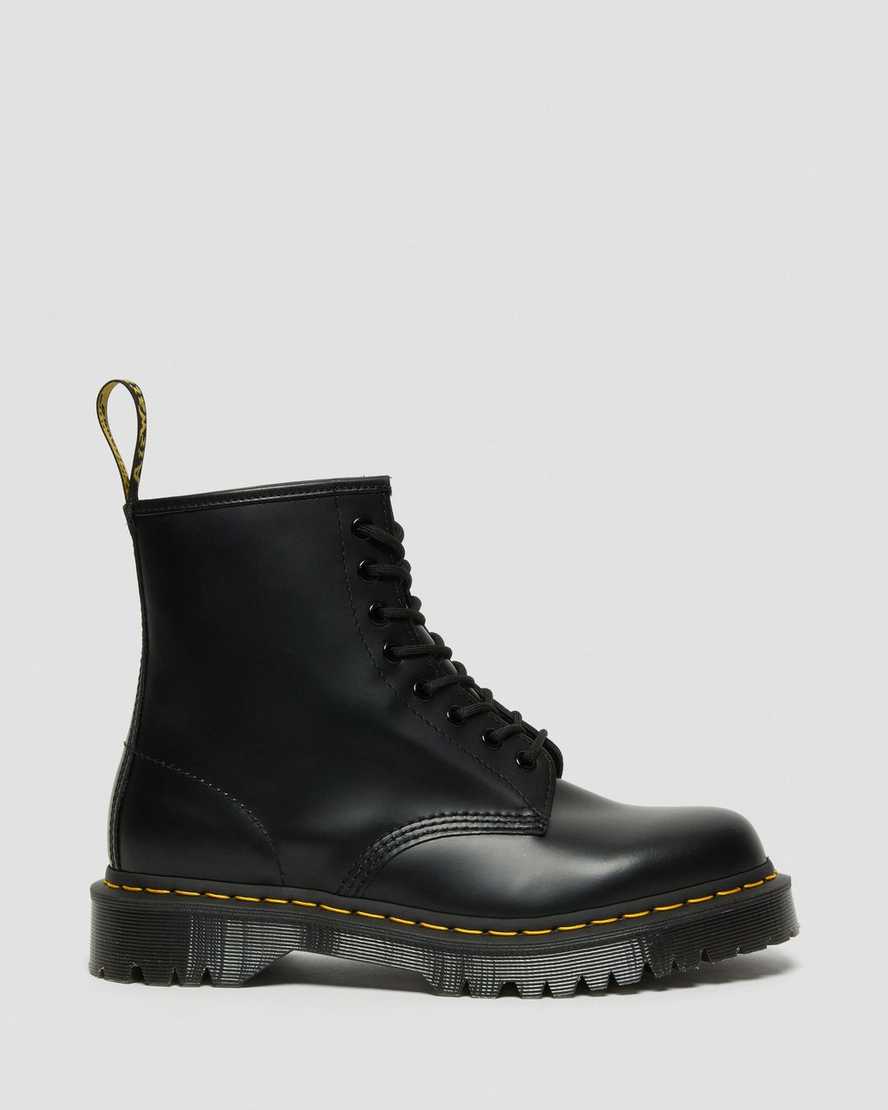 svarta dr martens 1460 bex smooth platåstövlar för dam
