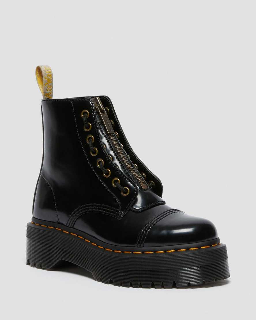 svarta dr martens sinclair platåstövlar för dam
