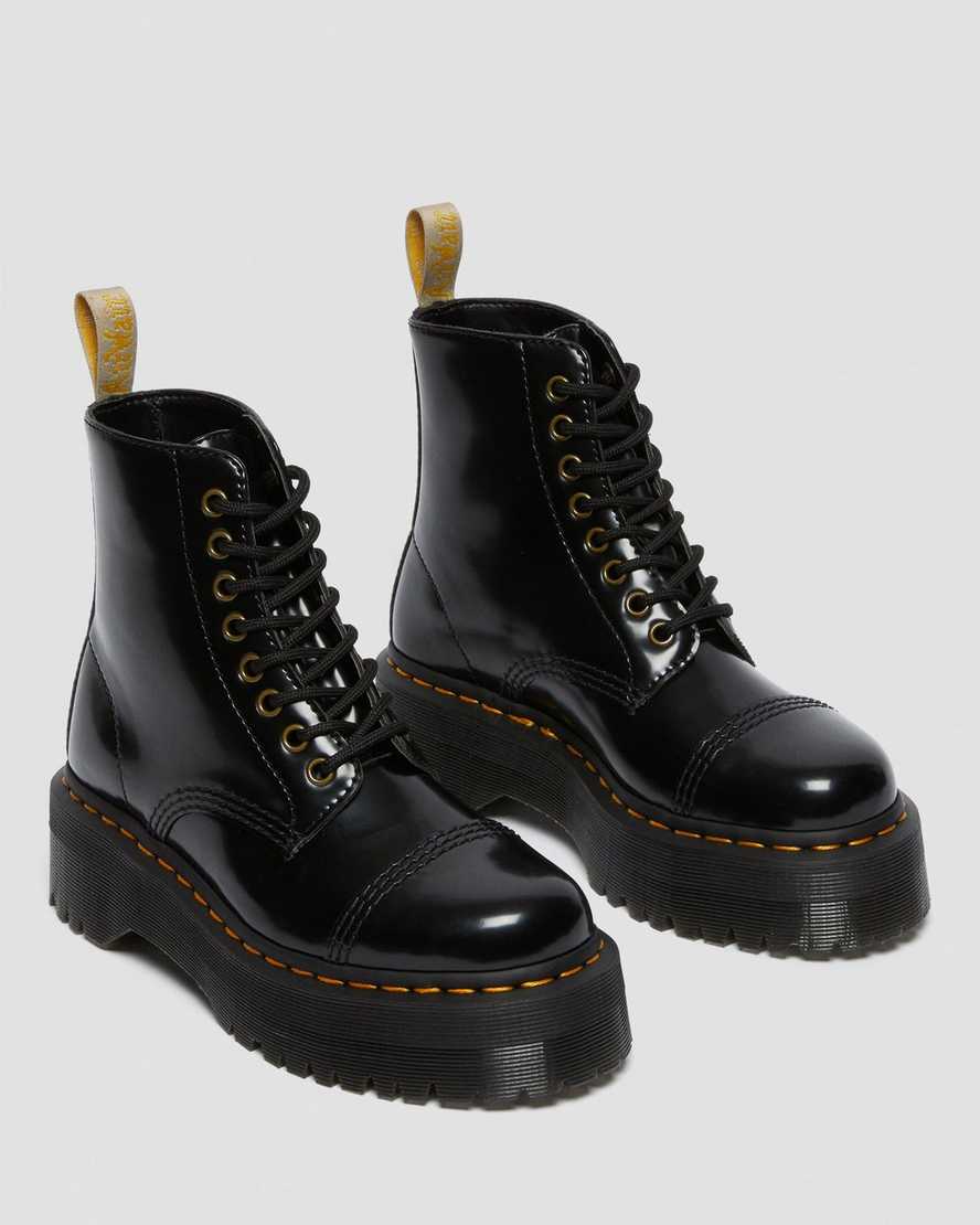 svarta dr martens sinclair platåstövlar för dam
