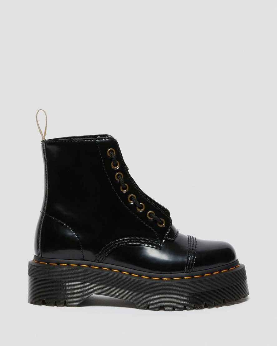 svarta dr martens sinclair platåstövlar för dam