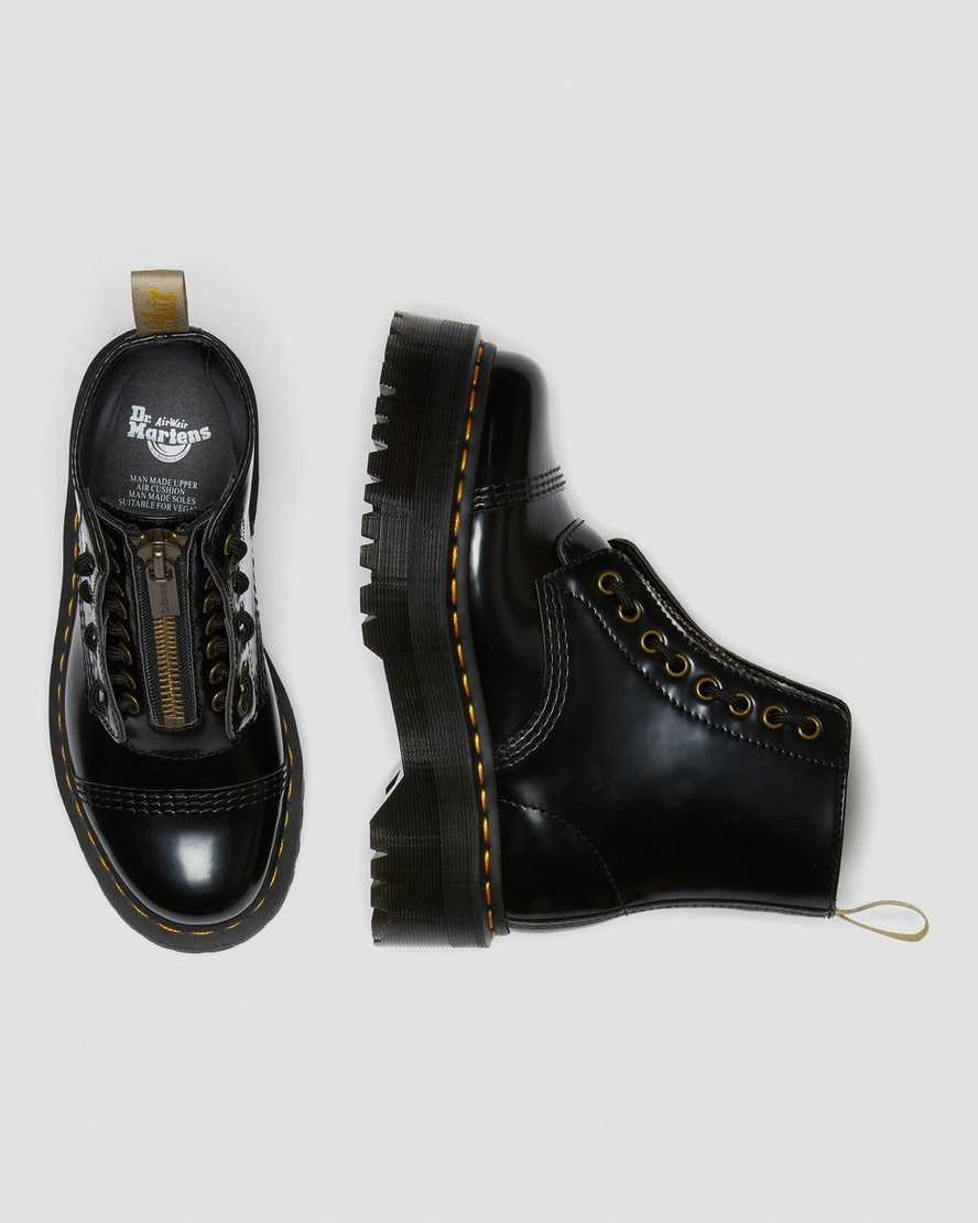 svarta dr martens sinclair platåstövlar för dam