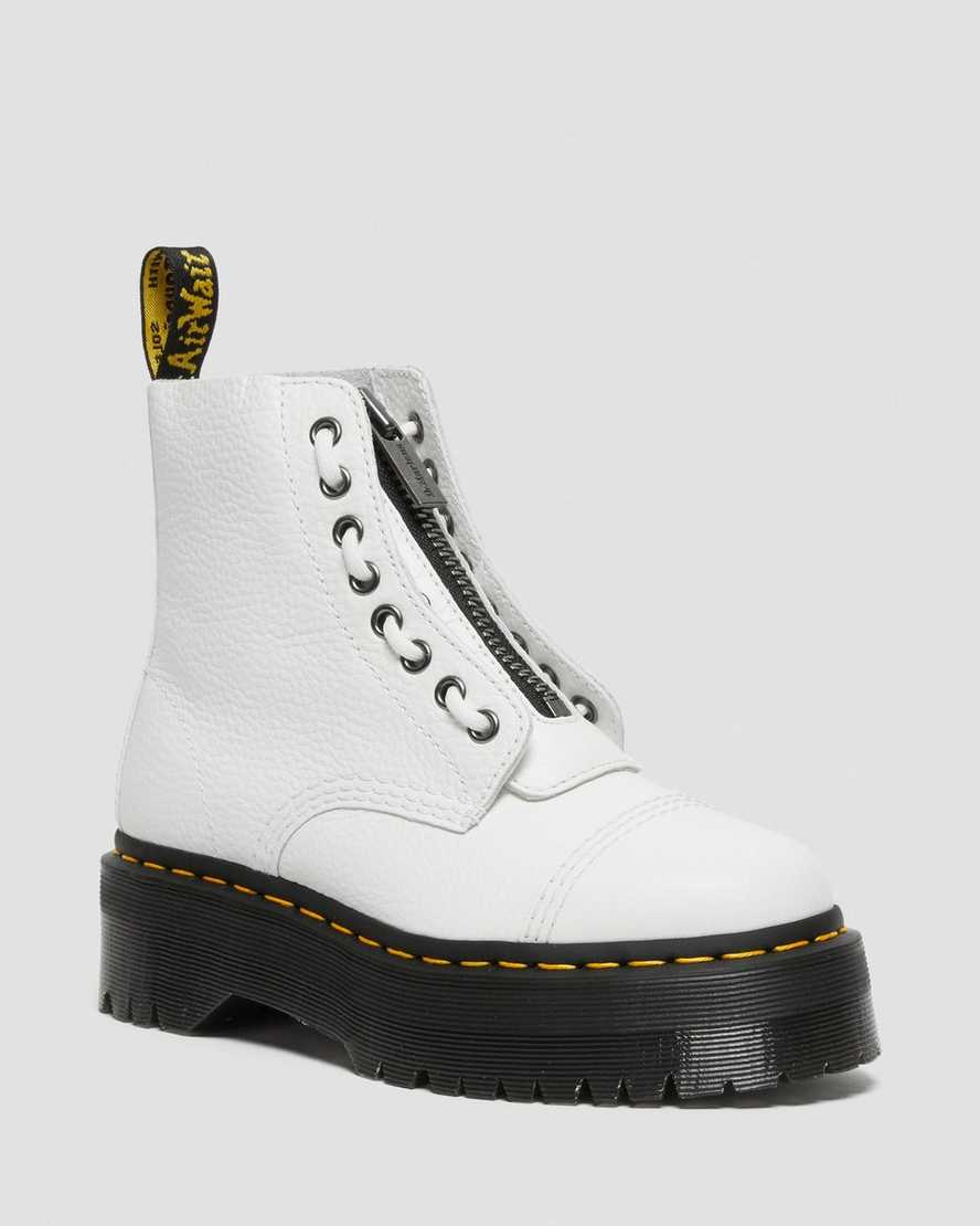 vita dr martens sinclair platåstövlar för dam