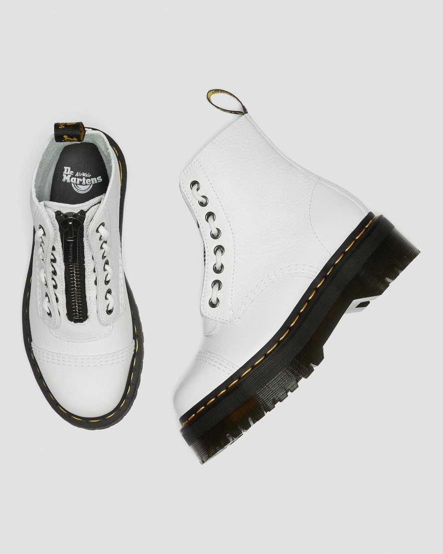 vita dr martens sinclair platåstövlar för dam