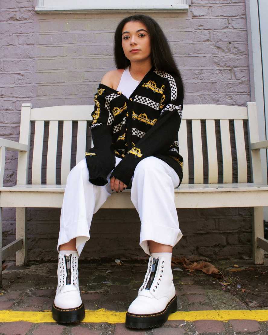 vita dr martens sinclair platåstövlar för dam
