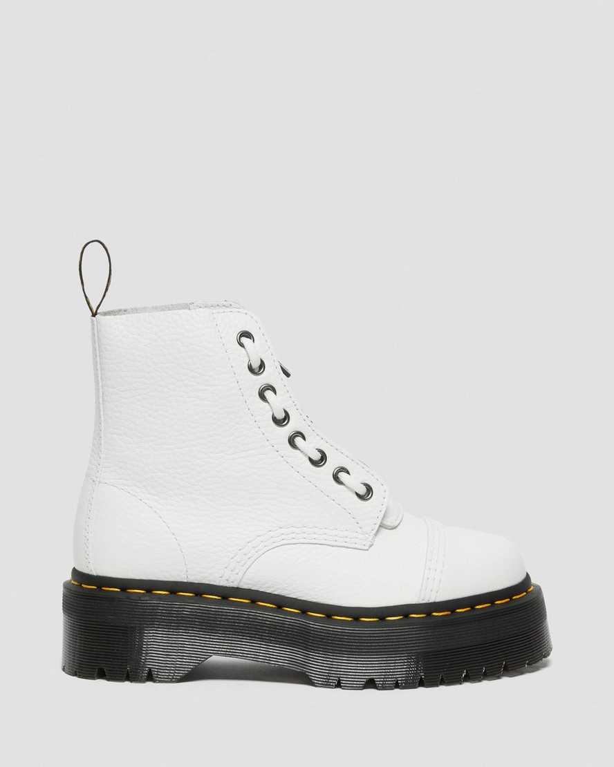 vita dr martens sinclair platåstövlar för dam