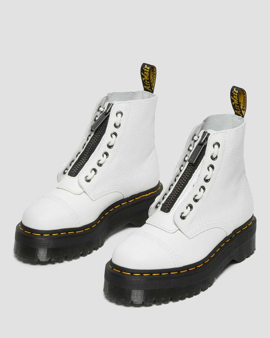 vita dr martens sinclair platåstövlar för dam