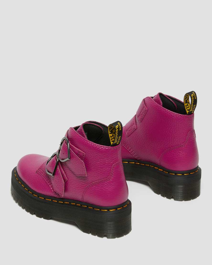 rosa dr martens devon heart dam platåstövlar