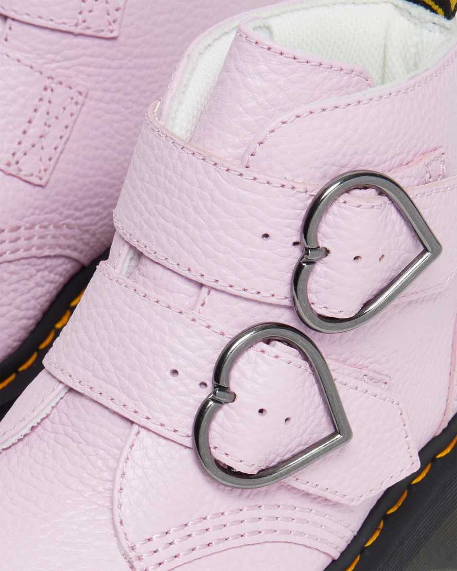 rosa dr martens devon heart dam platåstövlar