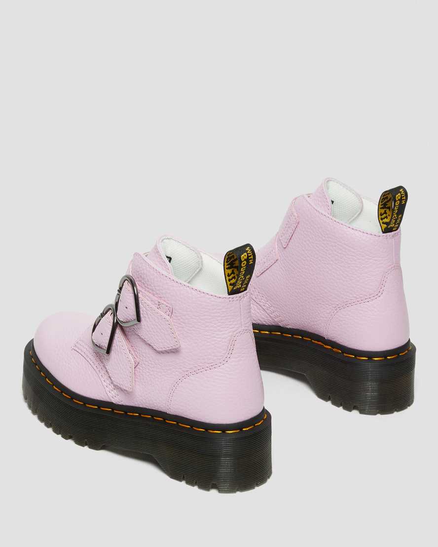 rosa dr martens devon heart dam platåstövlar