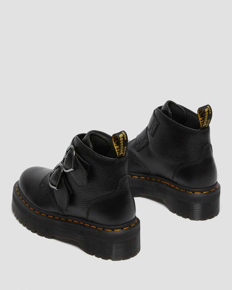 svarta dr martens devon heart platåstövlar för dam