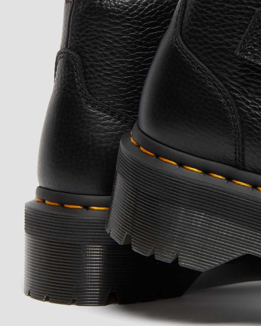 svarta dr martens devon heart platåstövlar för dam