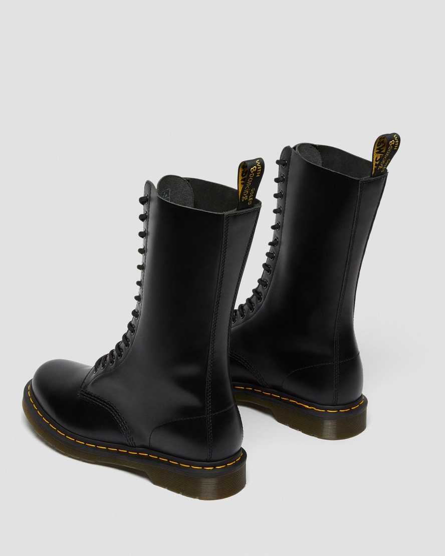 svarta dr martens 1914 smooth dam höga stövlar
