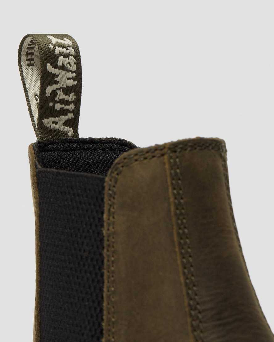 olivgröna dr martens arbor steel toe chelsea arbetsstövlar för dam