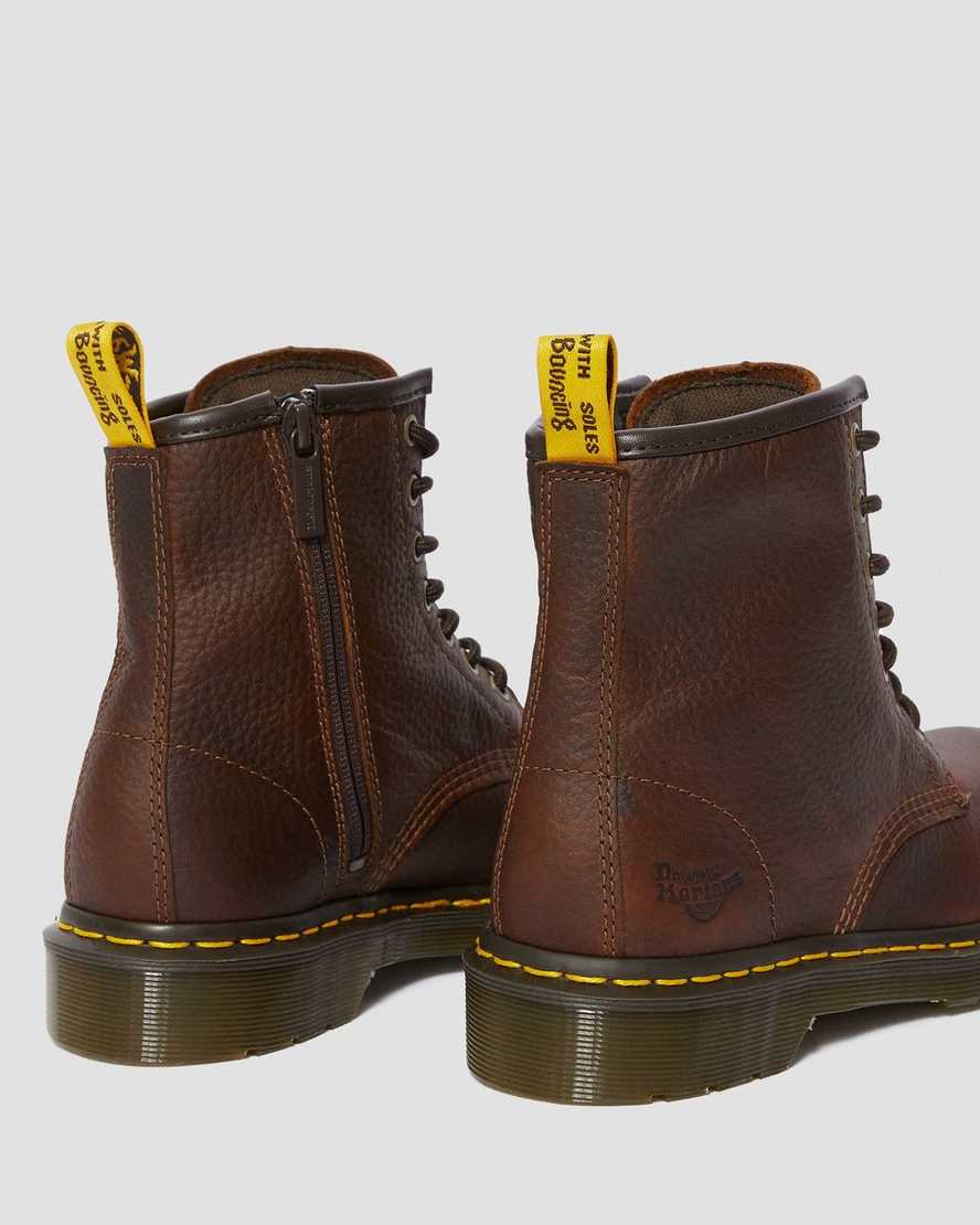 bruna dr martens maple zip steel toe arbetsstövlar för dam