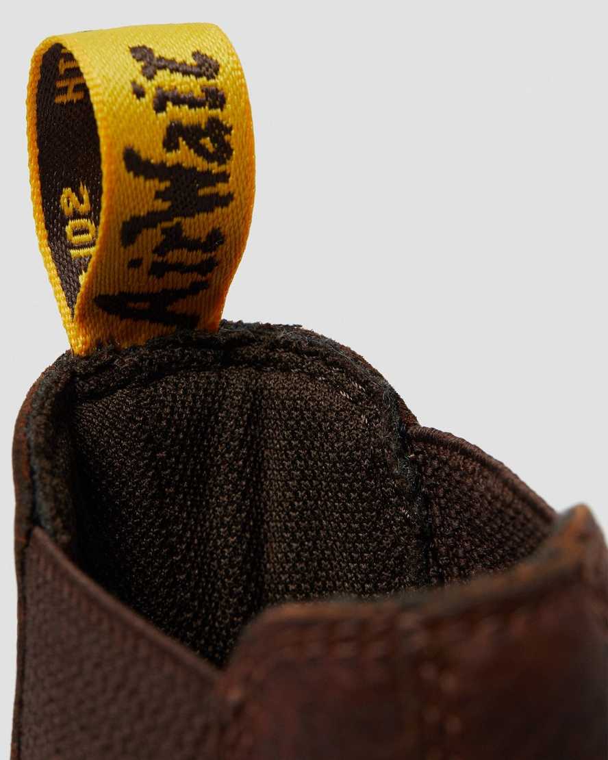 bruna dr martens arbor steel toe arbetsstövlar för dam