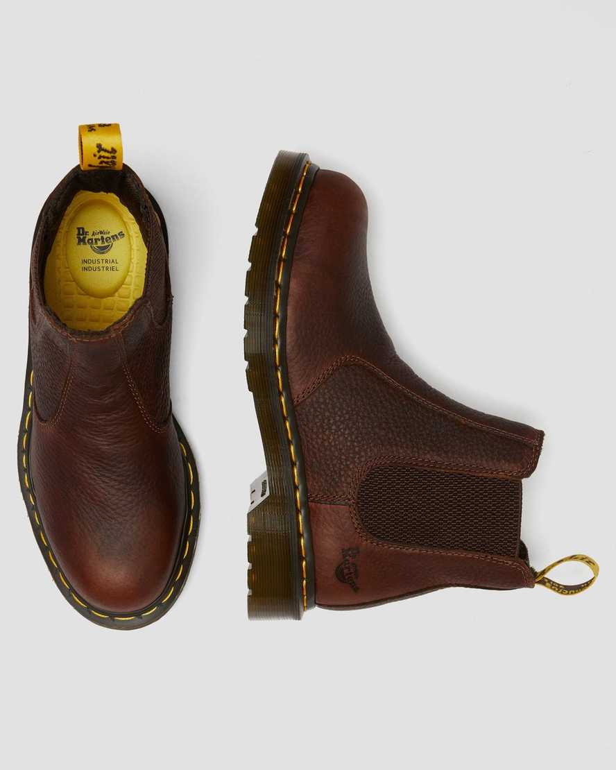 bruna dr martens arbor steel toe arbetsstövlar för dam