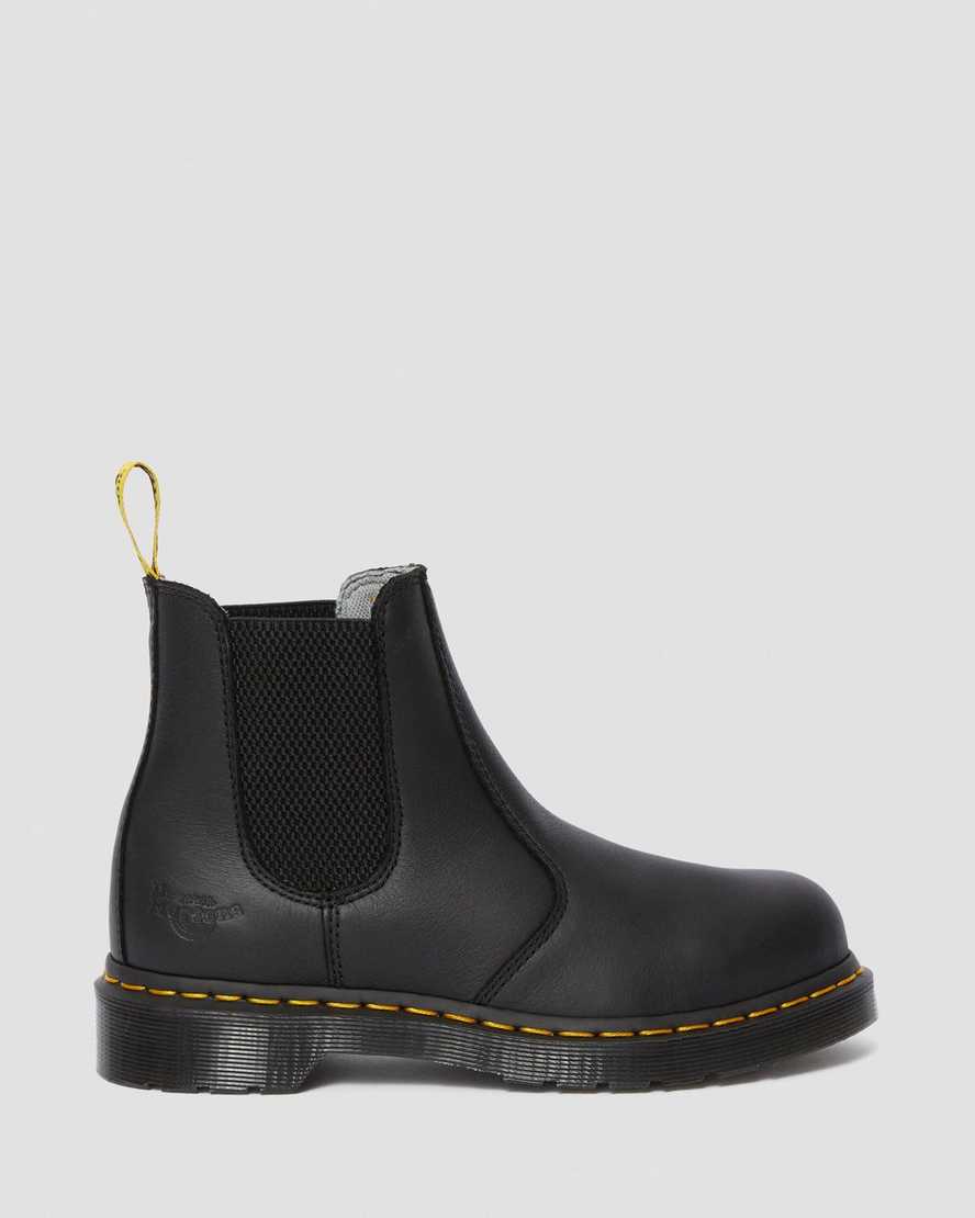 svarta dr martens arbor newark steel toe arbetsstövlar för dam