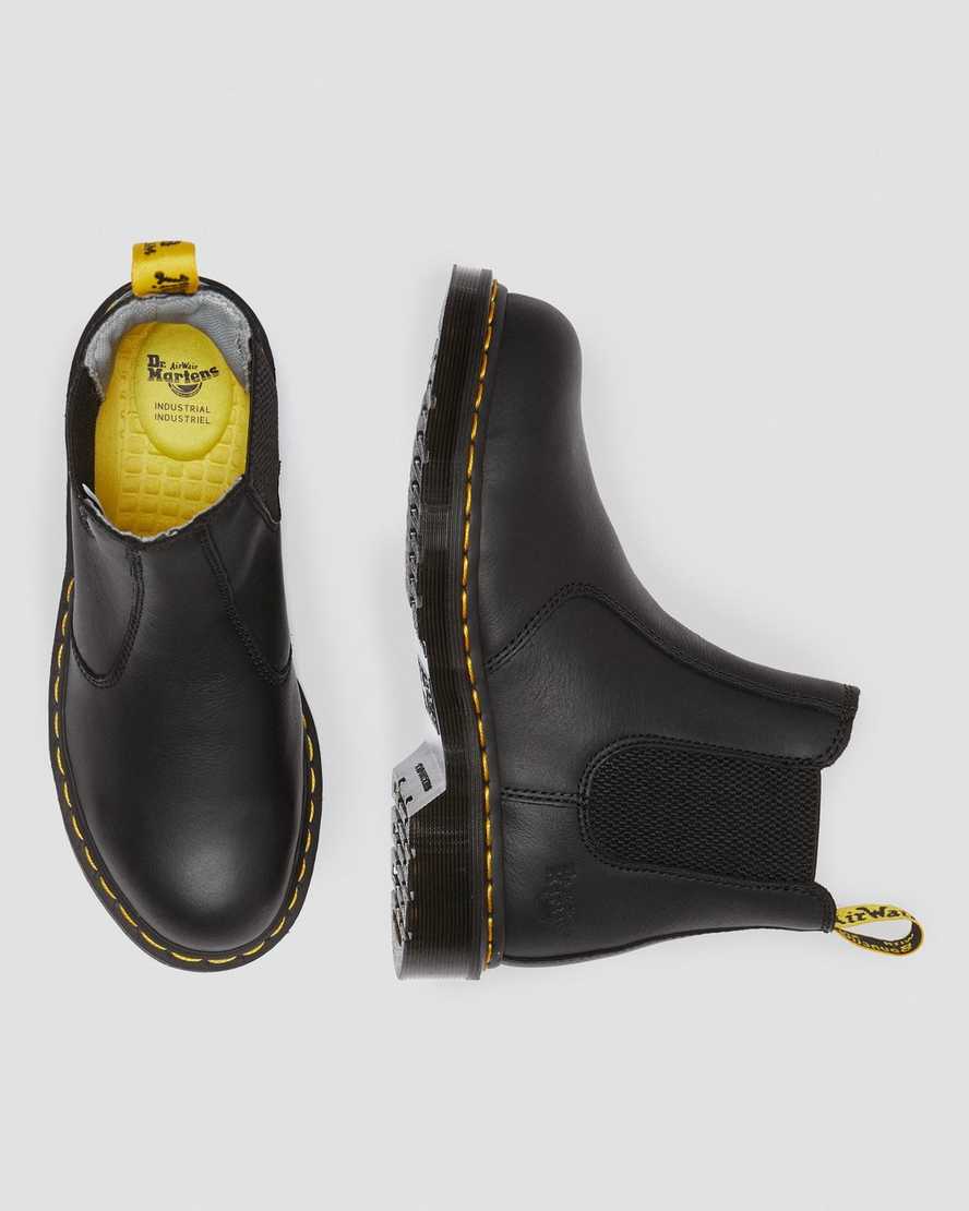 svarta dr martens arbor newark steel toe arbetsstövlar för dam