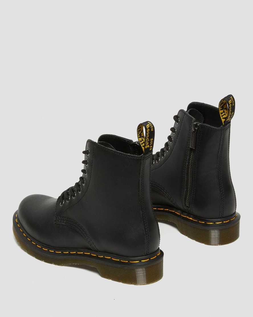svarta dr martens 1460 pascal nappa damstövlar med dragkedja