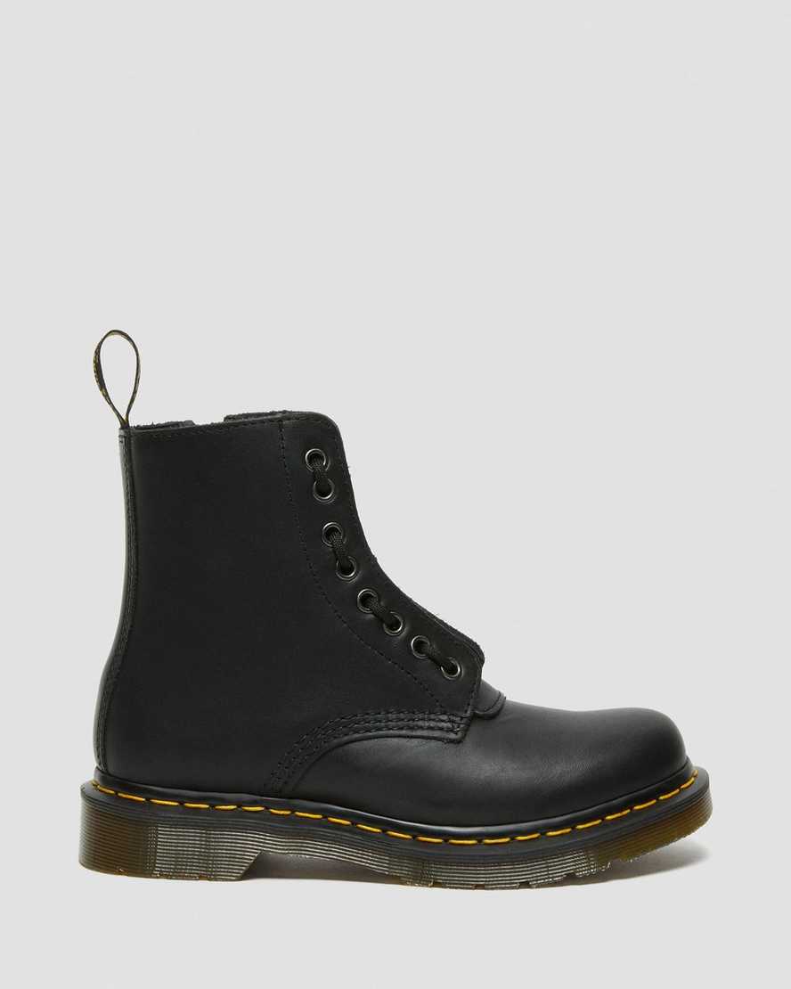 svarta dr martens 1460 pascal nappa damstövlar med dragkedja