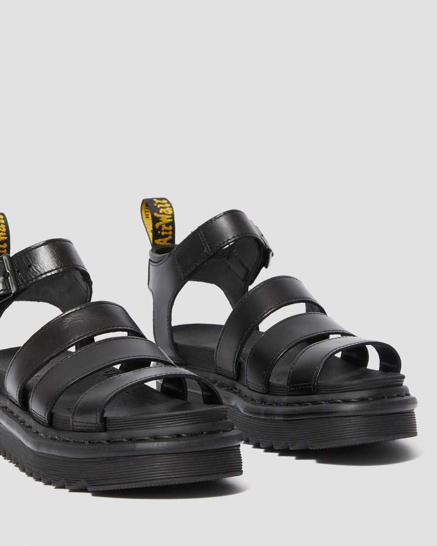 svarta dr martens blaire brando gladiatorsandaler för kvinnor