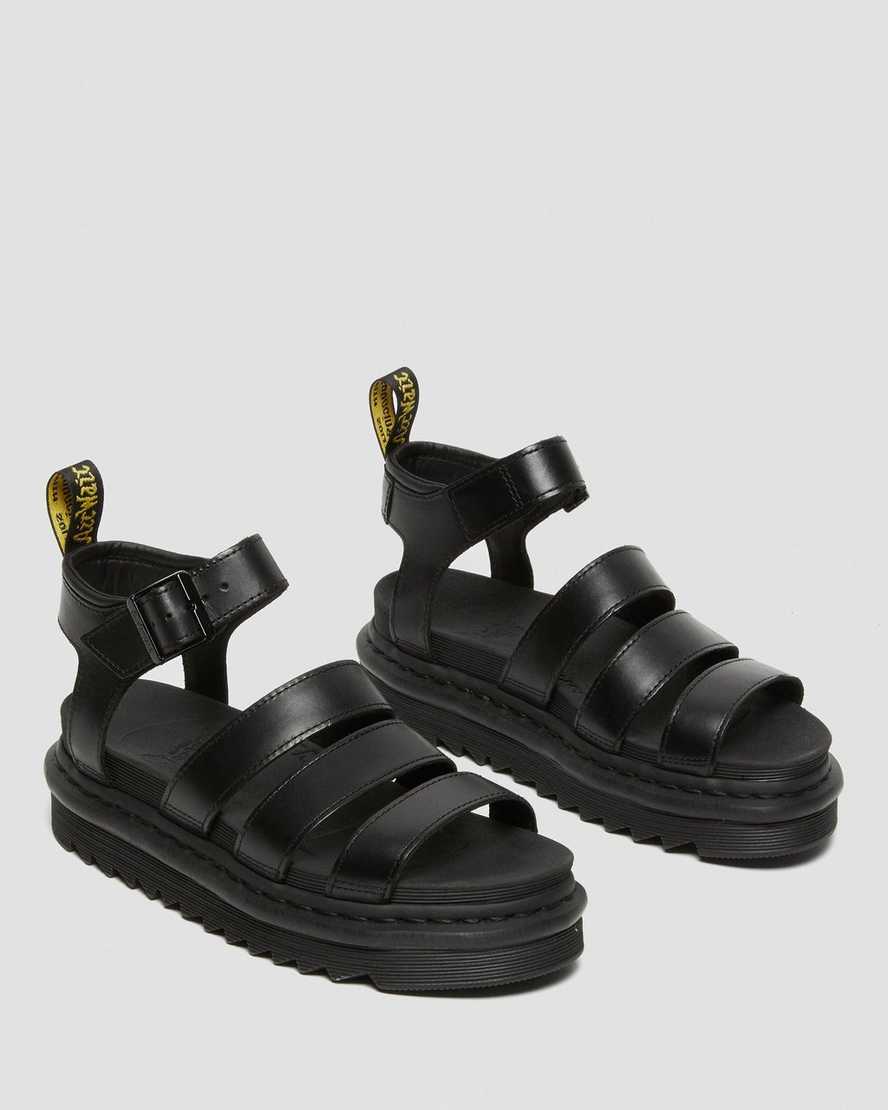 svarta dr martens blaire brando gladiatorsandaler för kvinnor