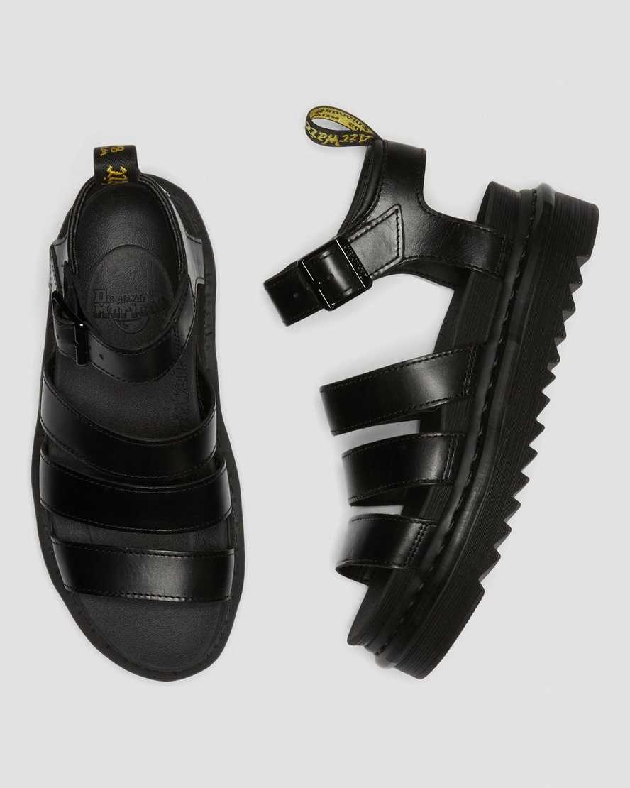 svarta dr martens blaire brando gladiatorsandaler för kvinnor