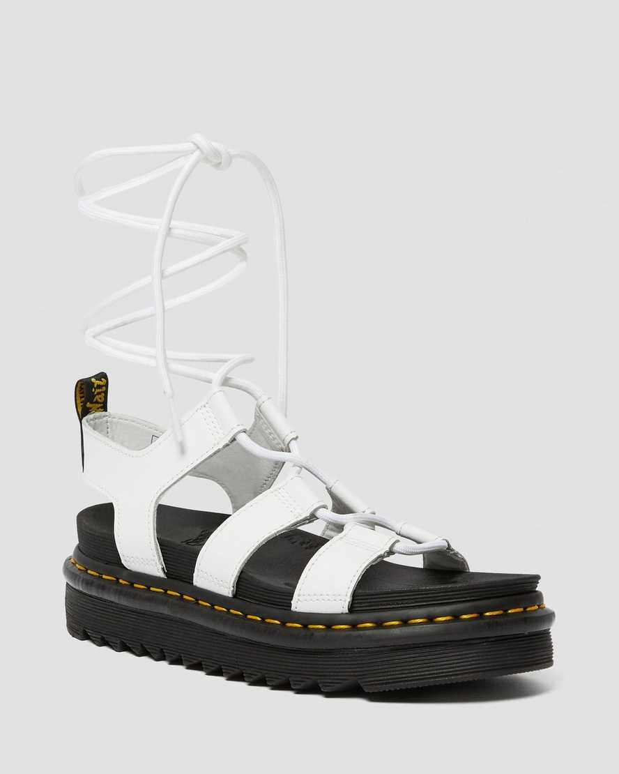 vita dr martens nartilla gladiatorsandaler för kvinnor