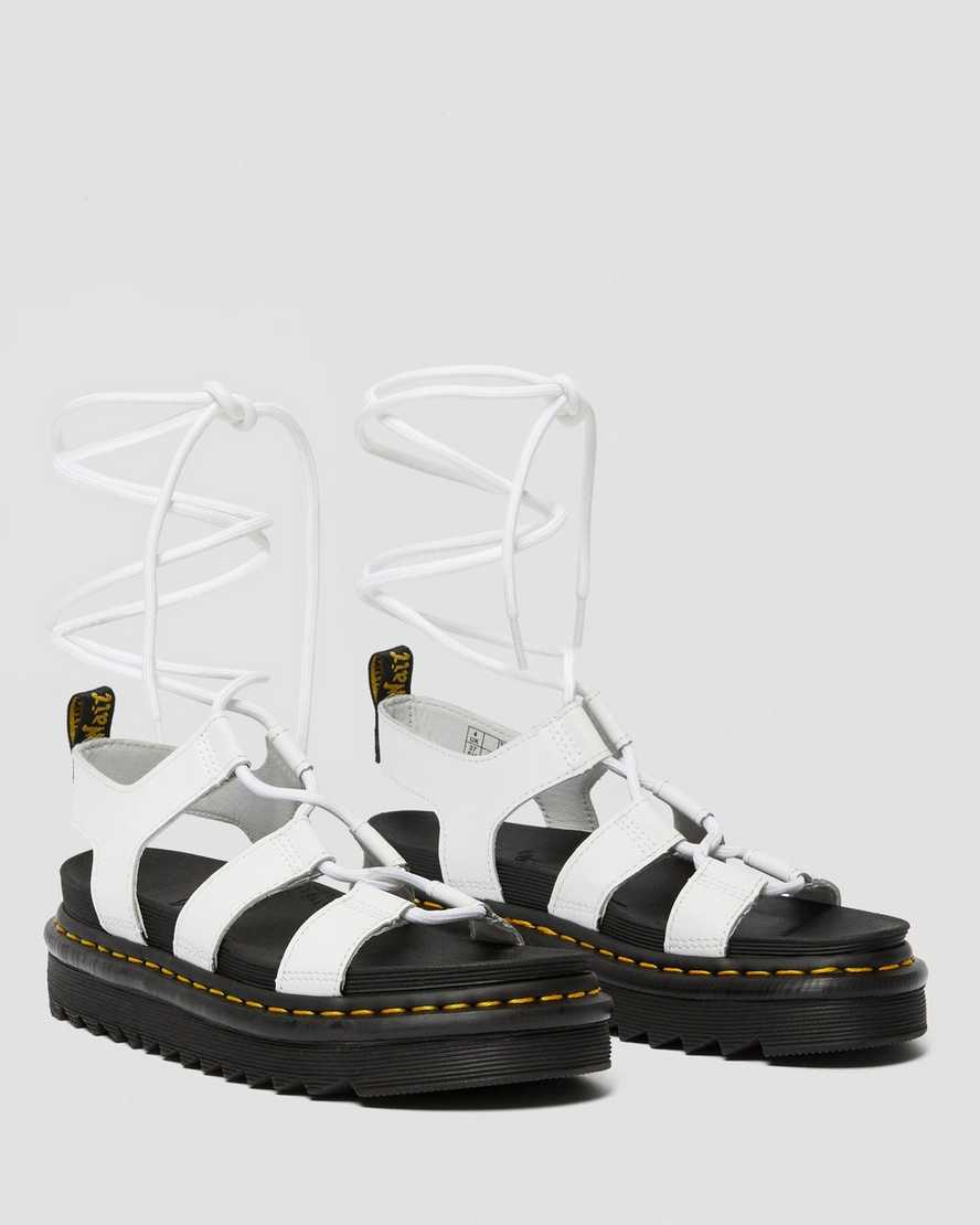 vita dr martens nartilla gladiatorsandaler för kvinnor