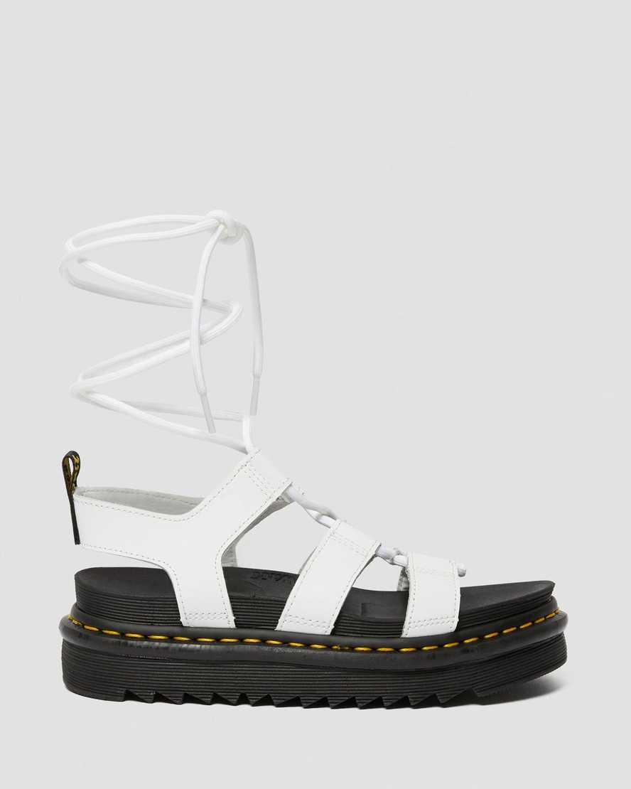 vita dr martens nartilla gladiatorsandaler för kvinnor