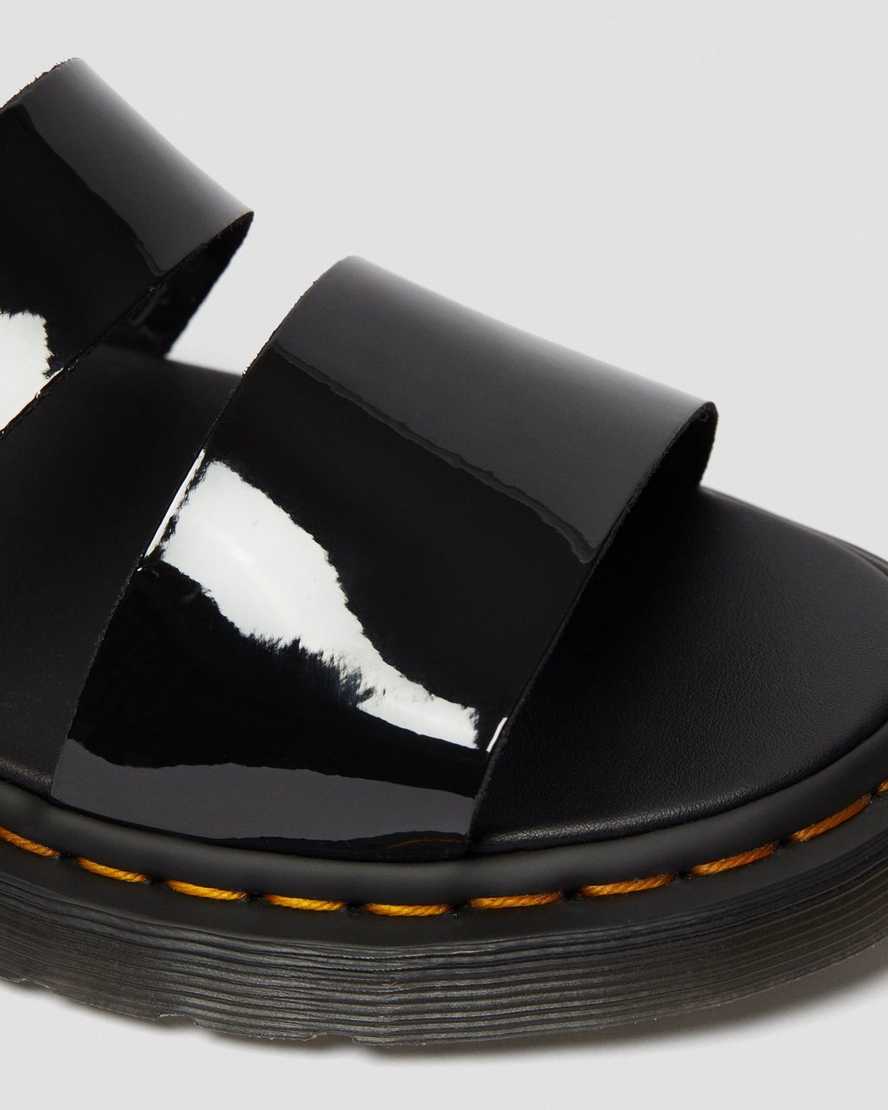 svarta dr martens gryphon patent gladiatorsandaler för dam