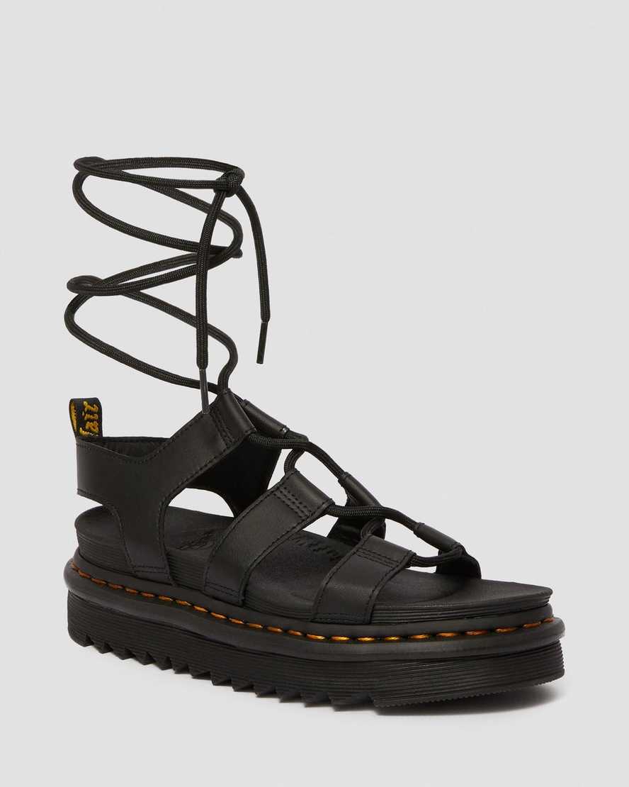 svarta dr martens nartilla gladiatorsandaler för kvinnor