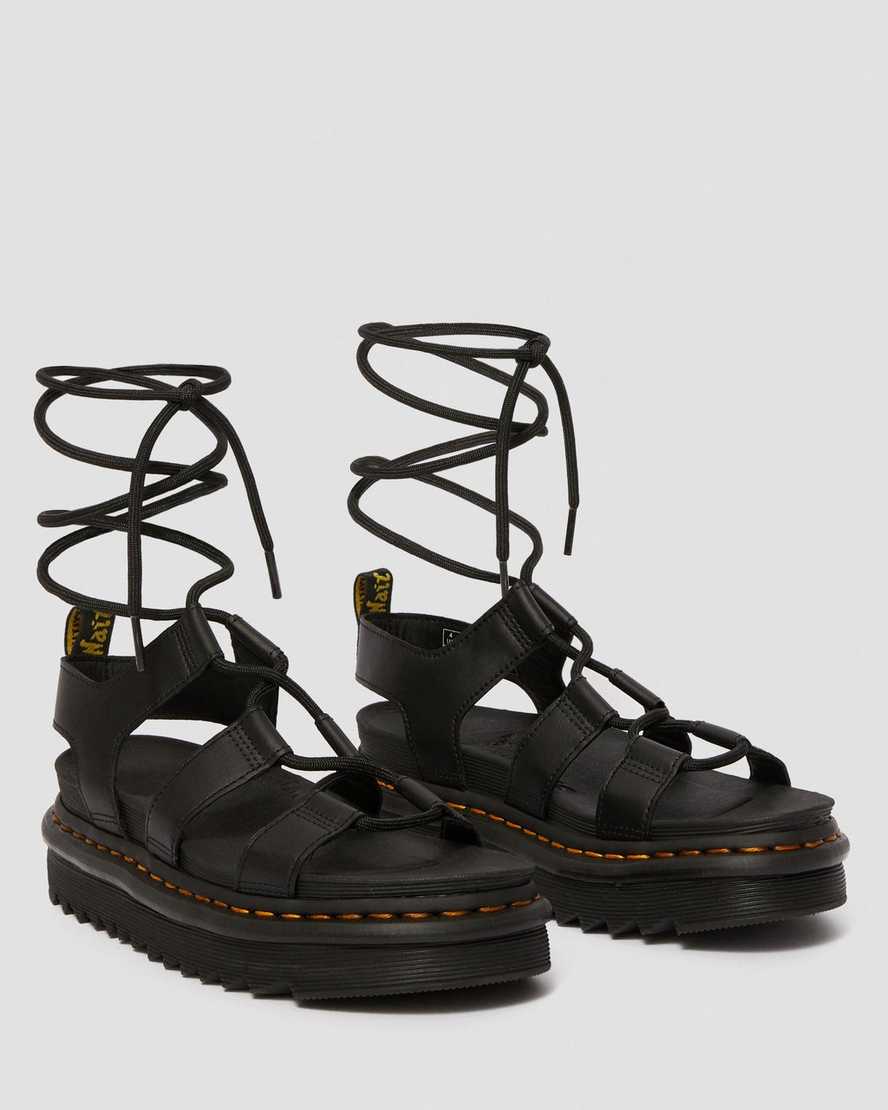svarta dr martens nartilla gladiatorsandaler för kvinnor