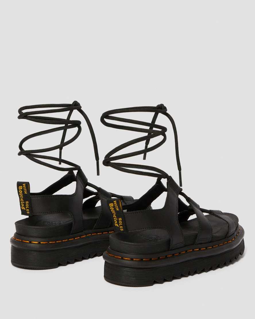 svarta dr martens nartilla gladiatorsandaler för kvinnor
