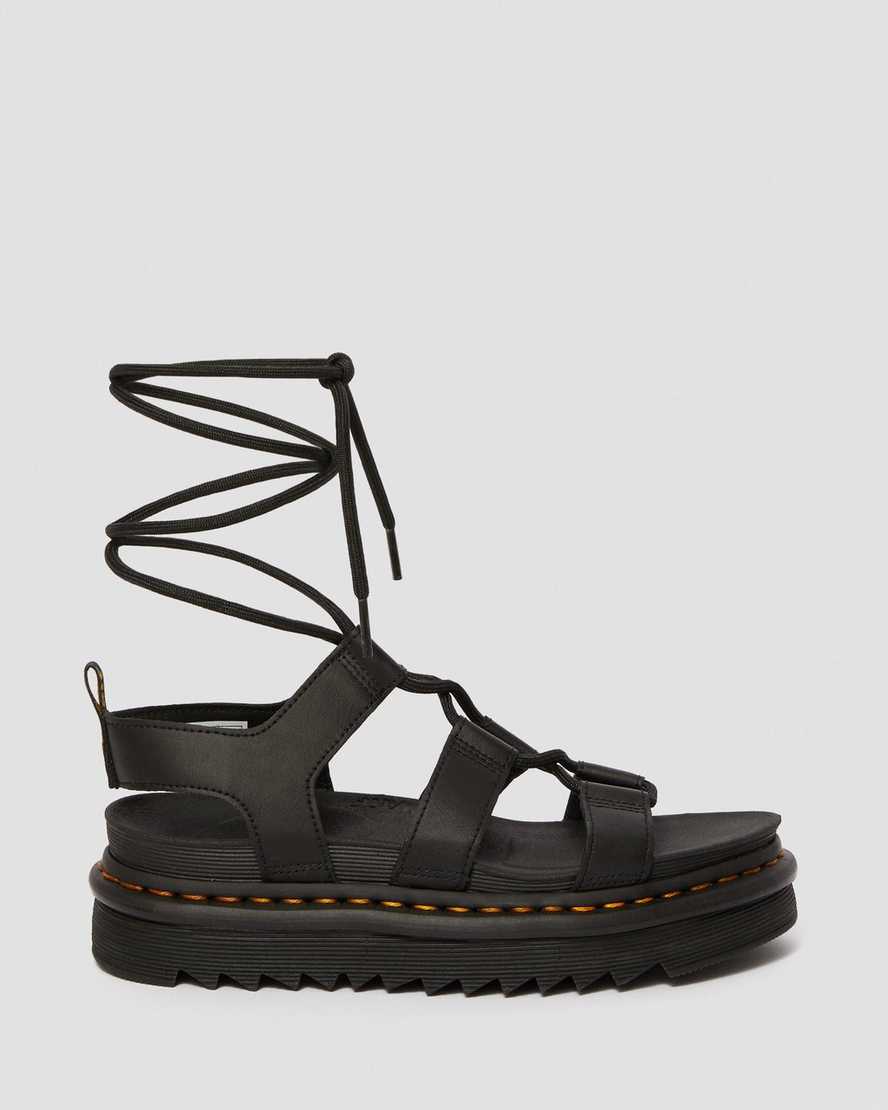 svarta dr martens nartilla gladiatorsandaler för kvinnor