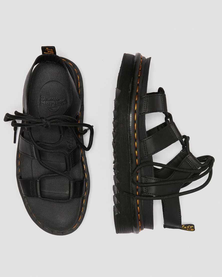 svarta dr martens nartilla gladiatorsandaler för kvinnor