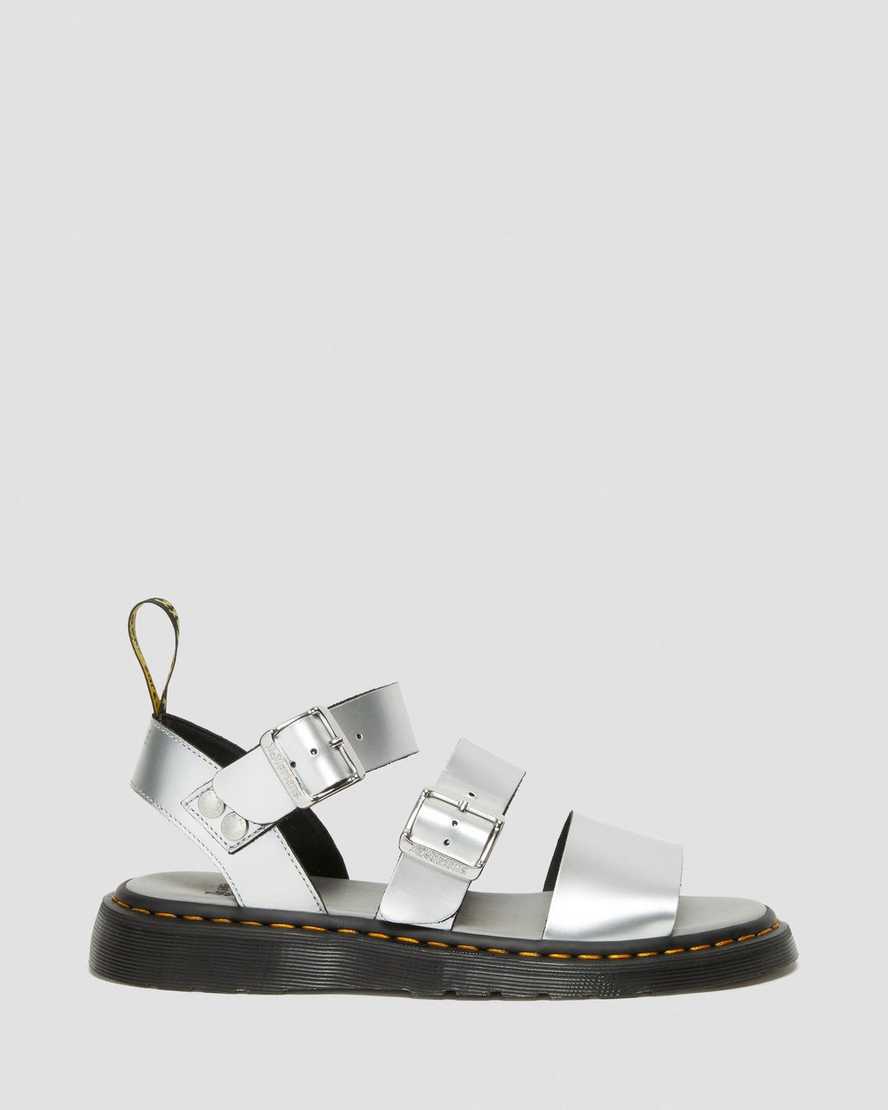 dr martens gryphon metallic gladiator sandaler silverfärgade för dam