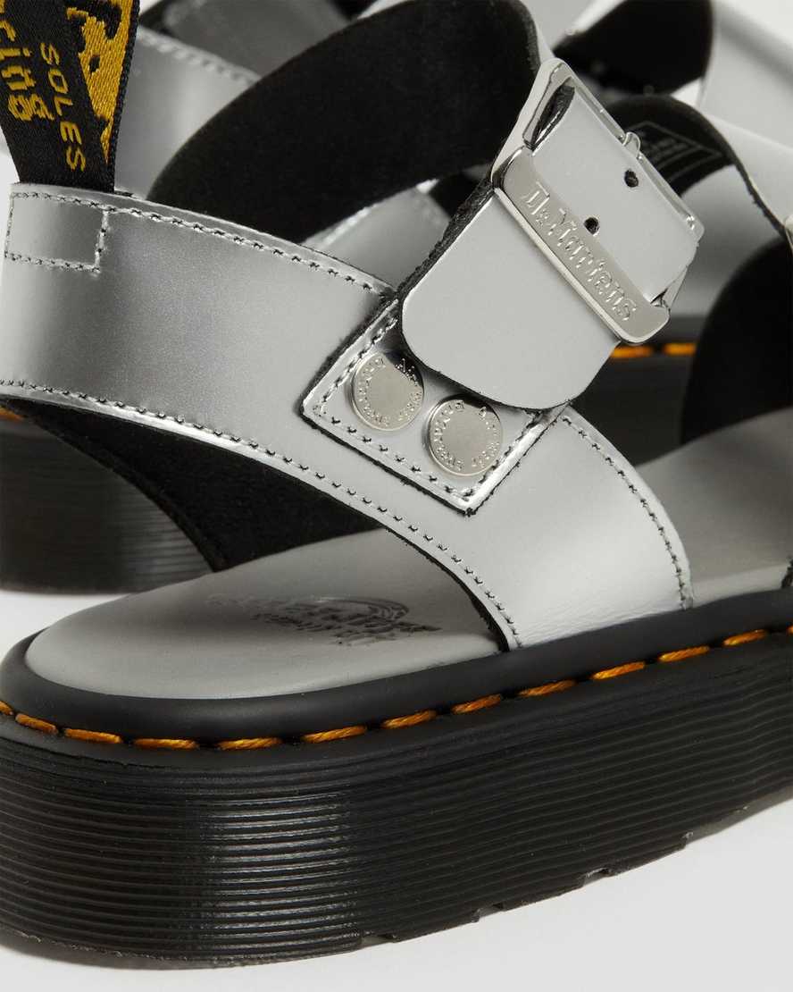 dr martens gryphon metallic gladiator sandaler silverfärgade för dam