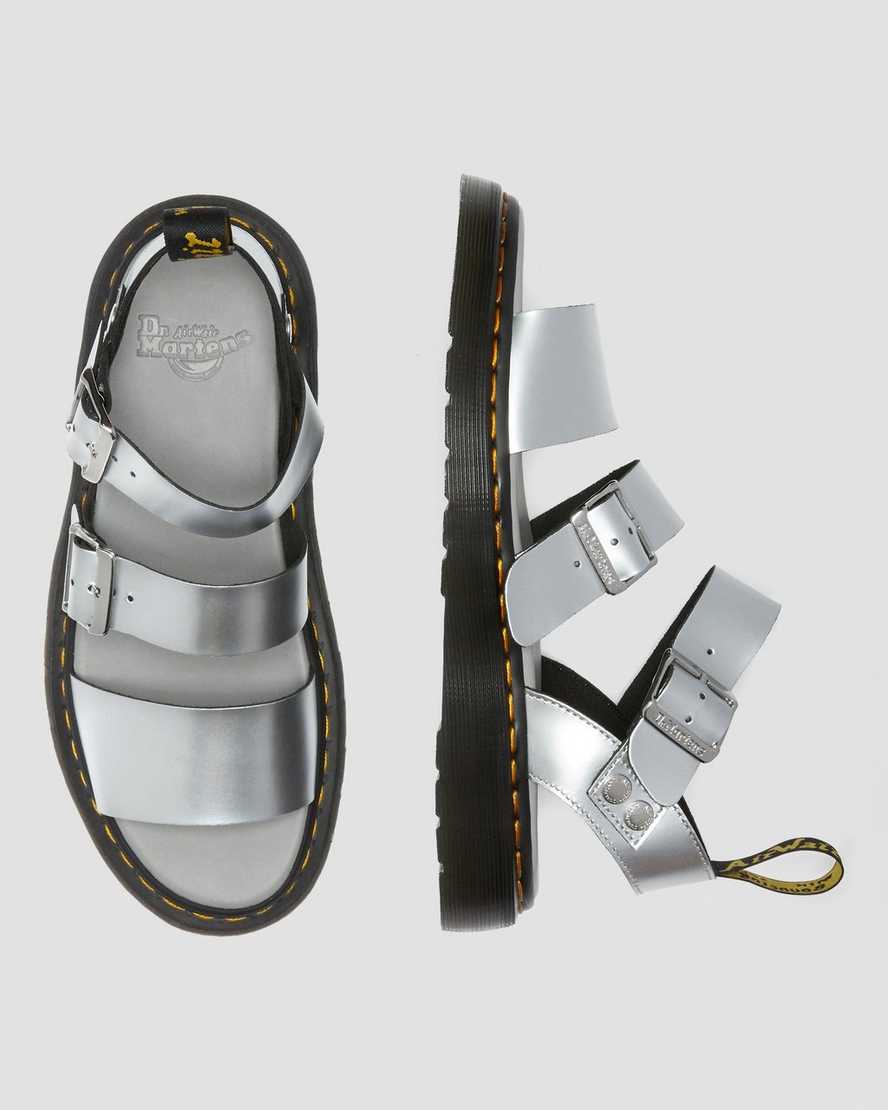 dr martens gryphon metallic gladiator sandaler silverfärgade för dam