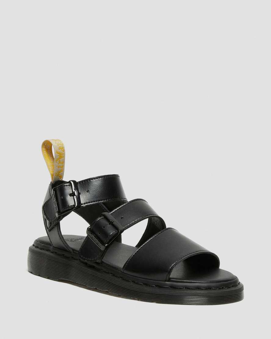 svarta dr martens gryphon gladiatorsandaler för dam